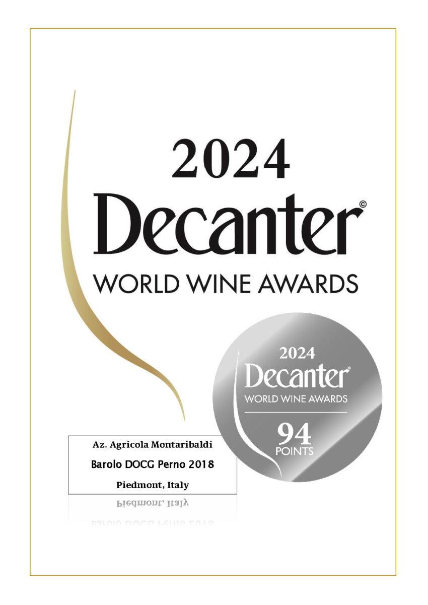 BAROLO DOCG PERNO 2018 - Silver Medal - Decanter World Wine Awards 2024 PDL