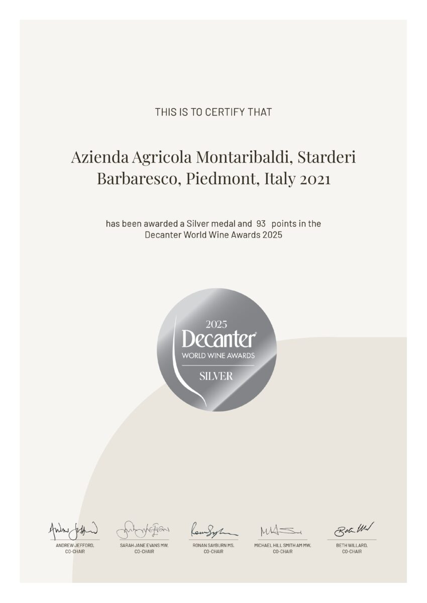 BARBARESCO DOCG STARDERI 2021 - Decanter World Wine Awards 2025 - Barbaresco Starderi 2021