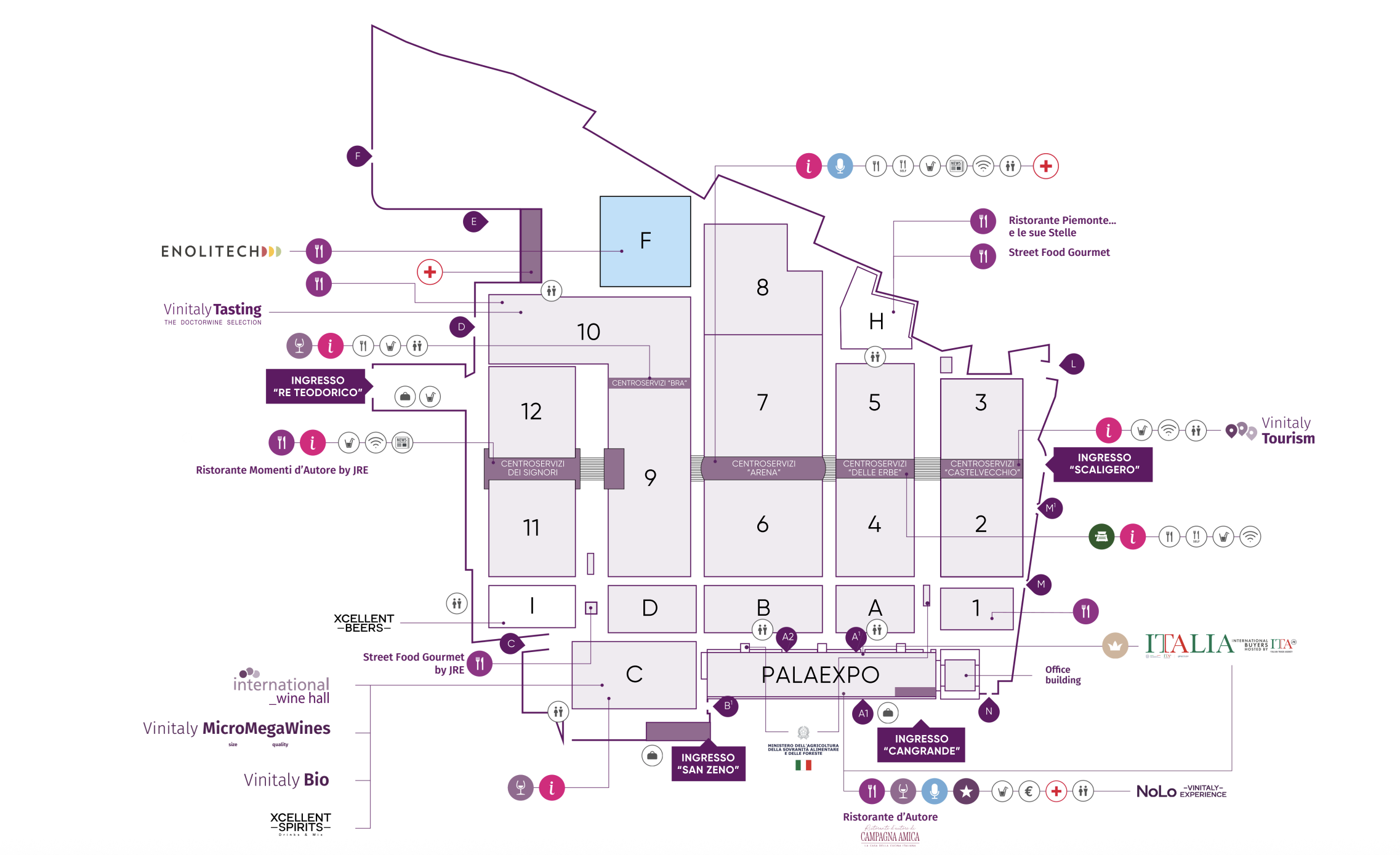 Mappa padiglioni Vinitaly 2026 Padiglione 10 Stand B2 Montaribaldi
